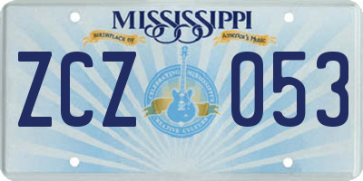 MS license plate ZCZ053