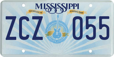 MS license plate ZCZ055