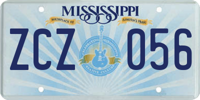 MS license plate ZCZ056