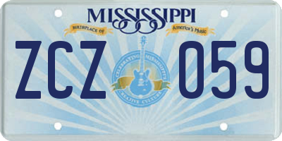 MS license plate ZCZ059