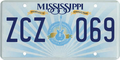 MS license plate ZCZ069