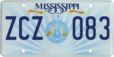 MS license plate ZCZ083