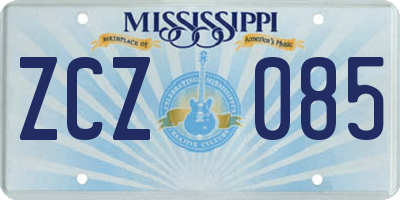 MS license plate ZCZ085