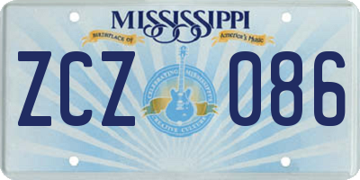 MS license plate ZCZ086