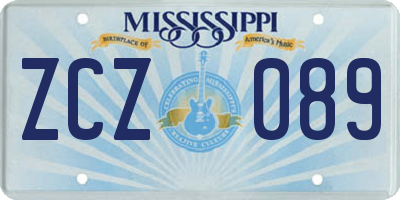 MS license plate ZCZ089