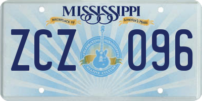 MS license plate ZCZ096