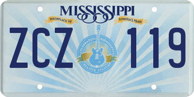 MS license plate ZCZ119