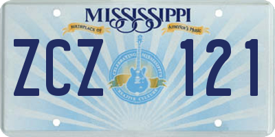 MS license plate ZCZ121