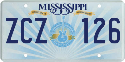 MS license plate ZCZ126