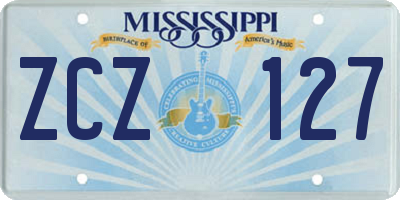 MS license plate ZCZ127