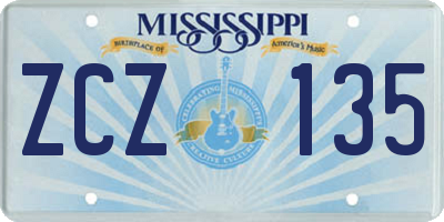MS license plate ZCZ135