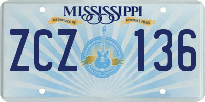 MS license plate ZCZ136