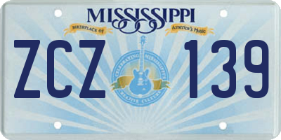 MS license plate ZCZ139