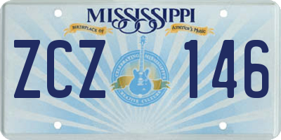 MS license plate ZCZ146