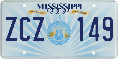 MS license plate ZCZ149