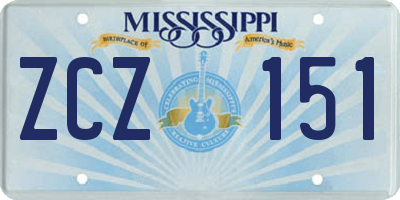 MS license plate ZCZ151