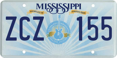 MS license plate ZCZ155