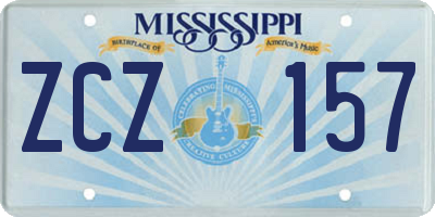 MS license plate ZCZ157