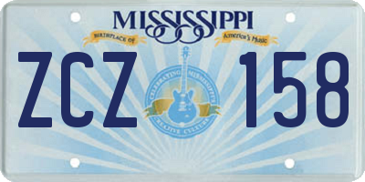 MS license plate ZCZ158
