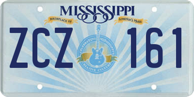 MS license plate ZCZ161