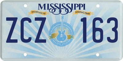 MS license plate ZCZ163