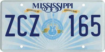 MS license plate ZCZ165