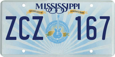 MS license plate ZCZ167