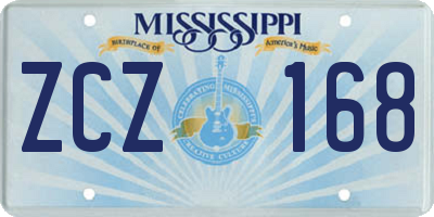 MS license plate ZCZ168
