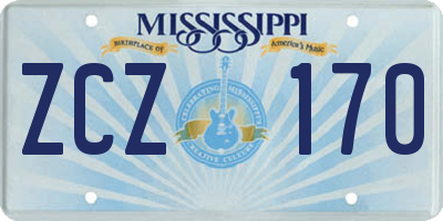 MS license plate ZCZ170