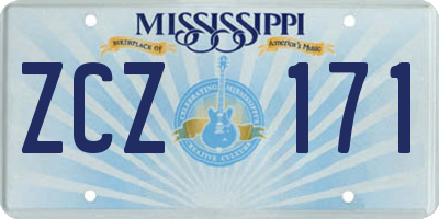 MS license plate ZCZ171