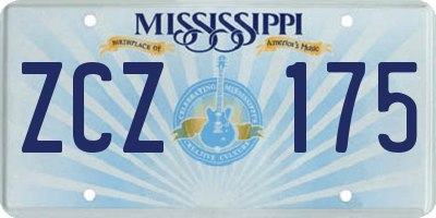 MS license plate ZCZ175