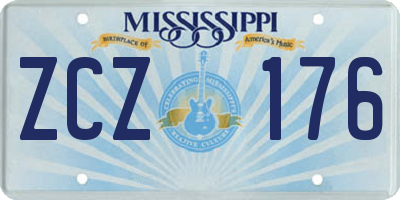 MS license plate ZCZ176