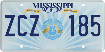 MS license plate ZCZ185