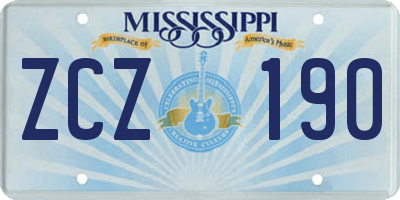 MS license plate ZCZ190