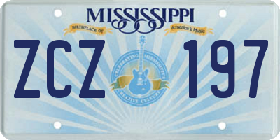 MS license plate ZCZ197