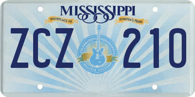 MS license plate ZCZ210