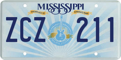 MS license plate ZCZ211