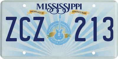 MS license plate ZCZ213