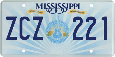 MS license plate ZCZ221