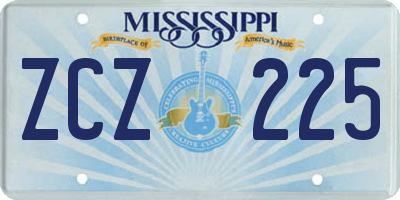 MS license plate ZCZ225