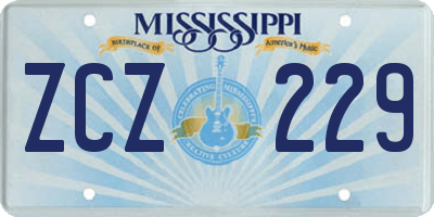 MS license plate ZCZ229