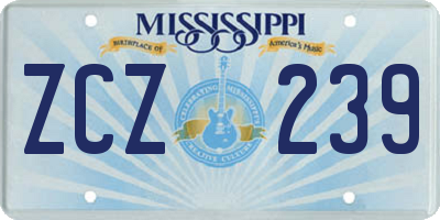 MS license plate ZCZ239