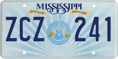 MS license plate ZCZ241