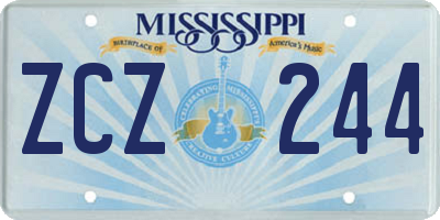 MS license plate ZCZ244