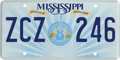 MS license plate ZCZ246
