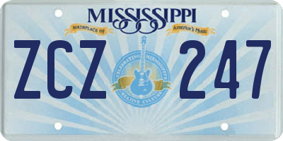 MS license plate ZCZ247