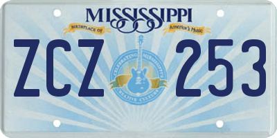 MS license plate ZCZ253