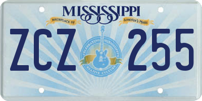 MS license plate ZCZ255