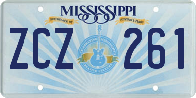MS license plate ZCZ261