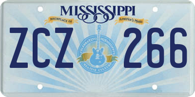 MS license plate ZCZ266